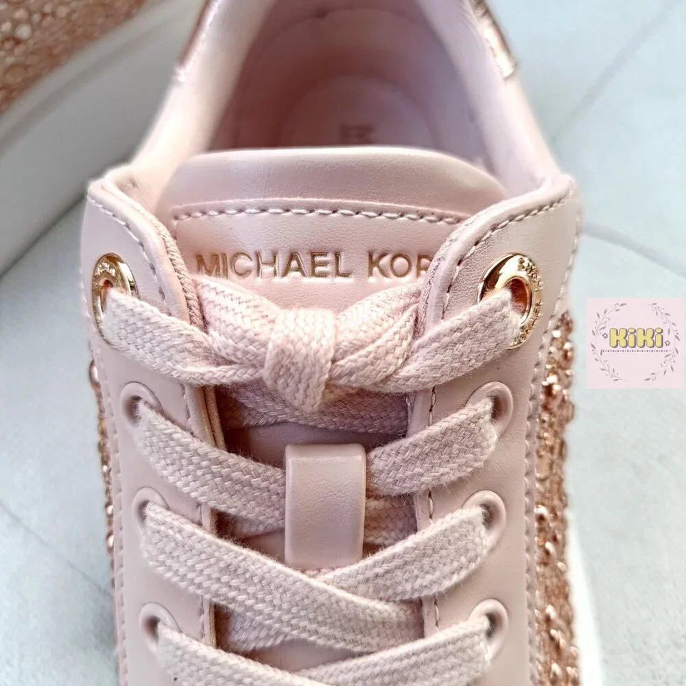 Michael Kors Romey Embellished Platform Sneaker Pink 49F5RMFS1S